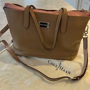 Cole Hasan nude purse with removable pink insert